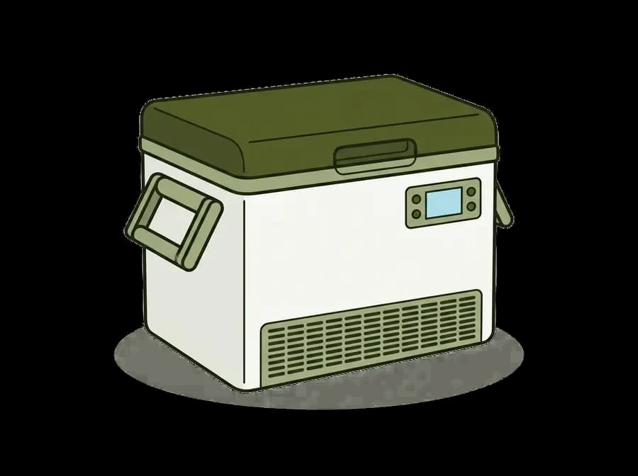 Dibujo de una nevera de compresor genérica, no es la foto del modelo